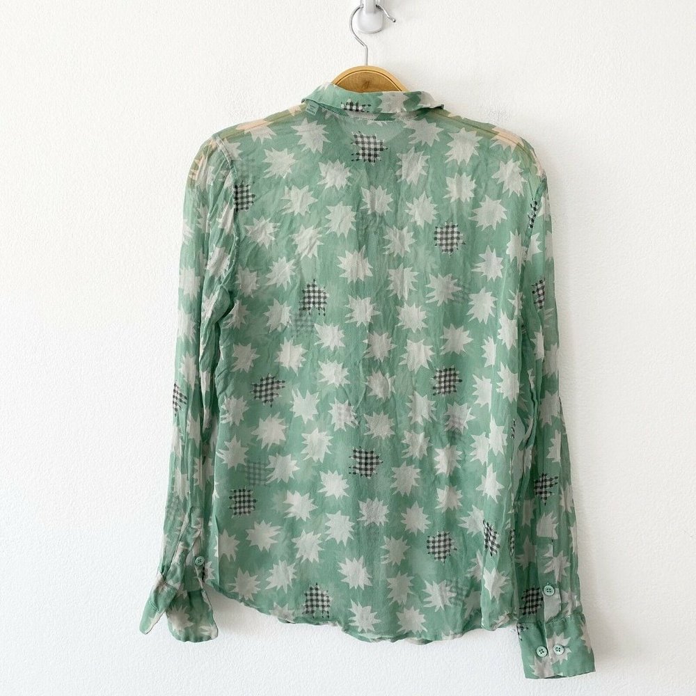 Equipment Femme Sheer Silk Print Collar Top Blouse - Picture 2 of 12